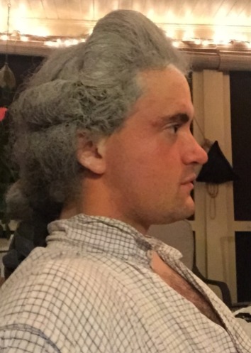 1770s hairstyle recreated with the assitance of Abigail Cox. (Williamsburg, 2015).